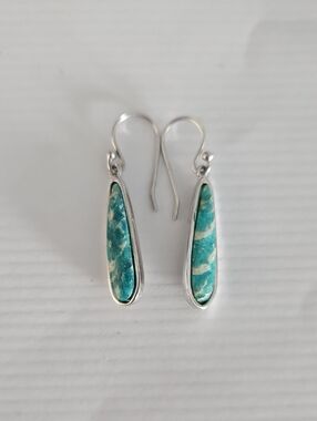 Amazonite & Sterling Dangle Earrings